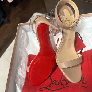 Christian Louboutin Beige Heels with Red Soles
